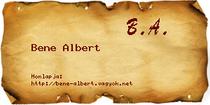 Bene Albert névjegykártya